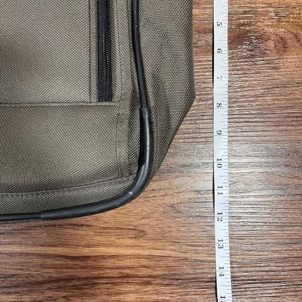 Eddie Bauer Messenger Weekend Bag Green Canvas Laptop Travel Shoulder Strap